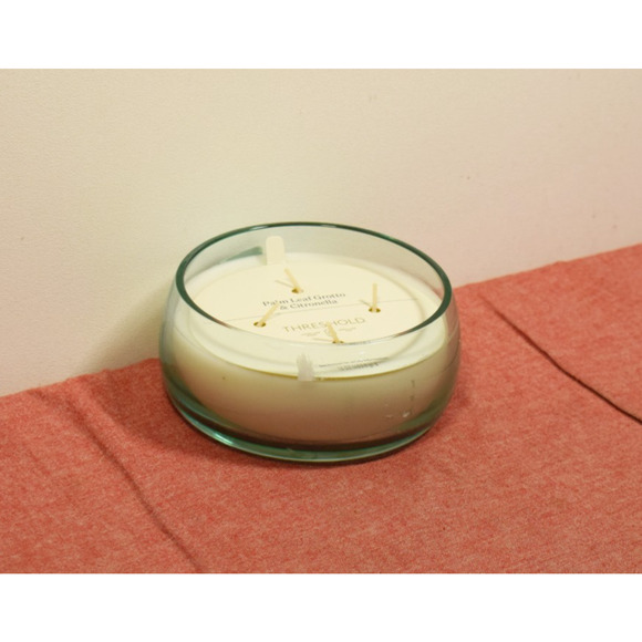 Threshold 4 Wick Glass Citronella Palm Leaf Grotto Scented Candle 16oz - Picture 1 of 5